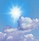 Partly cloudy.