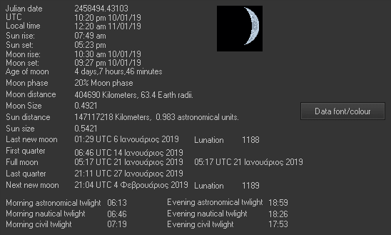 Moon Details from Weather-Display