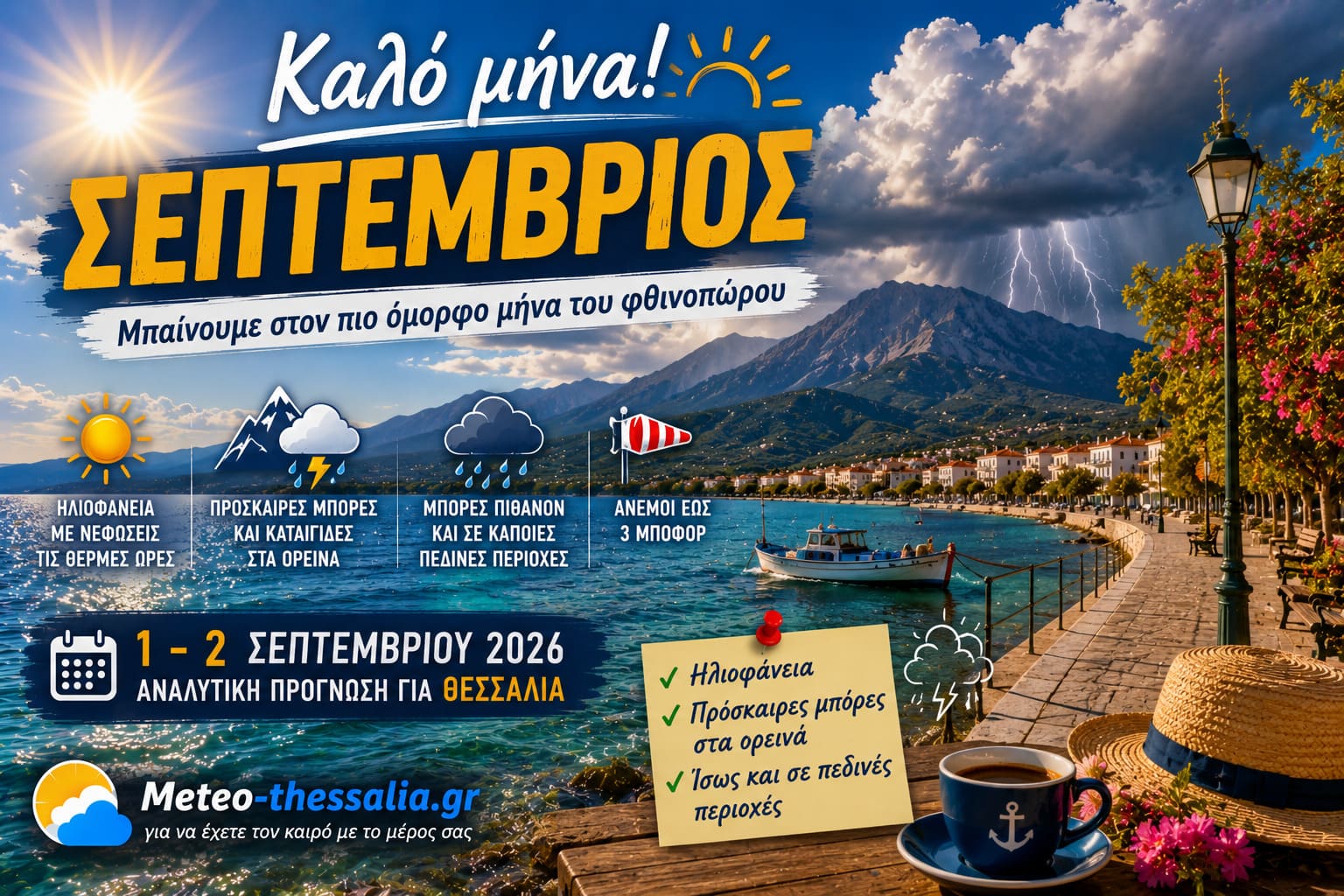 Πρόγνωση Θεσσαλίας – Σποράδων και Λάρισας 1-2/9/26